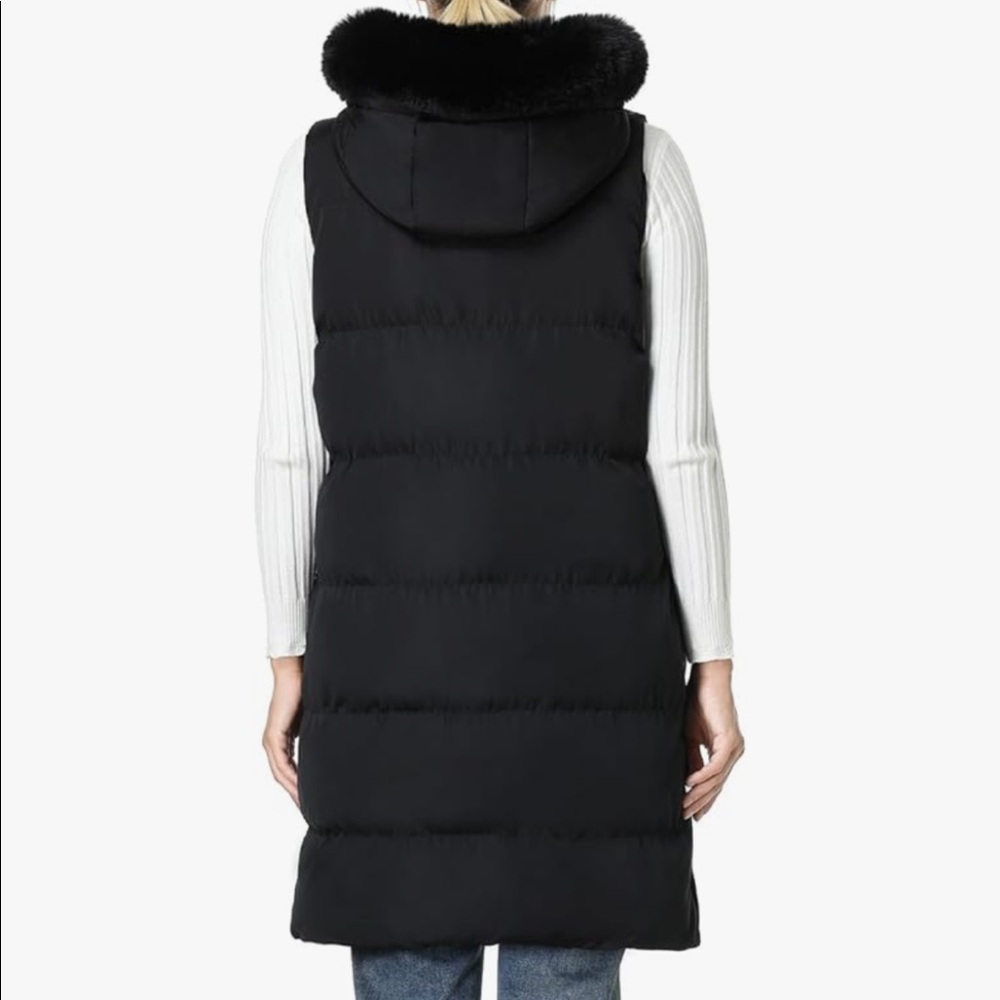 Women's Waterproof Long Puffer Vest Sleeveless Warm Winter Coat - Picture 4 of 8